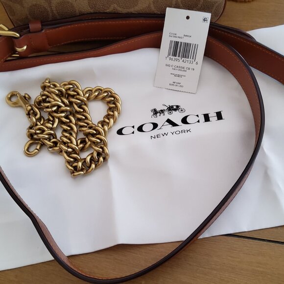 New Coach Cassie 19 in Signature Tan and Rust CV436 - Picture 3 of 10